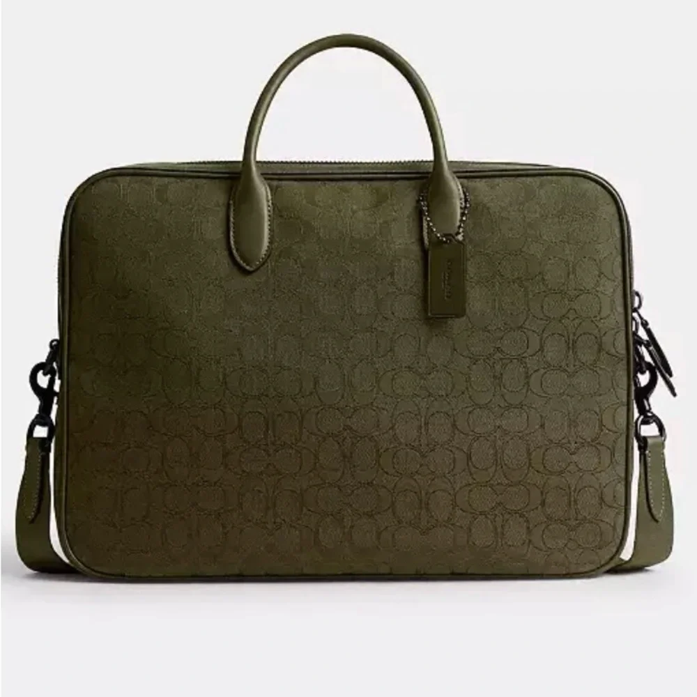 Coach 🆕 Olive Signature Laptop Brief case messenger commuter bag